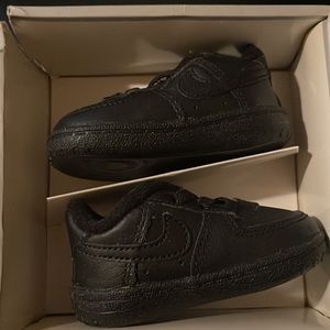 Nike Infant  Black Air Force Ones Sneakers